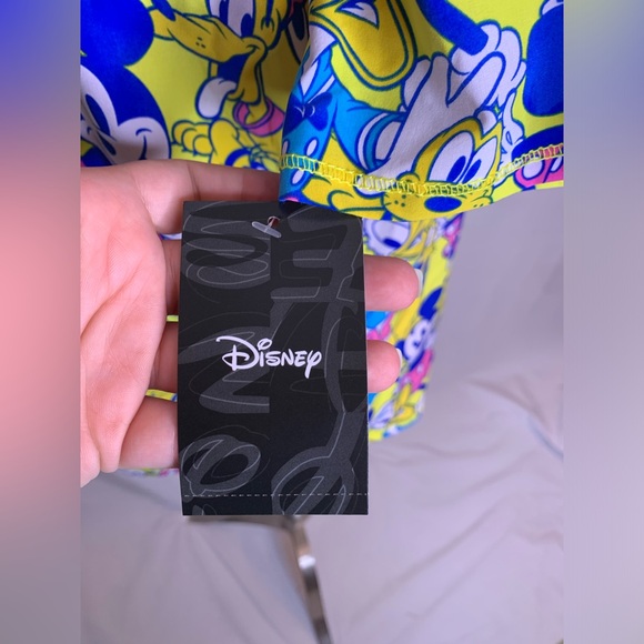 Disney fab five scrub set top and bottoms M neon Mickey Mouse nurse uniform CNA - Picture 7 of 15